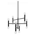 Dainolite 12Lt Incandescent Chandelier, Matte Black AVA-2012C-MB